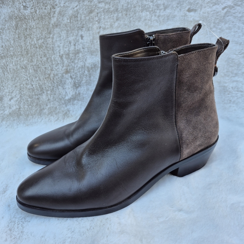 COACH Carmen Semi Matte Calf Leather Suede Bootie Mink Sz 10BIn great condition
